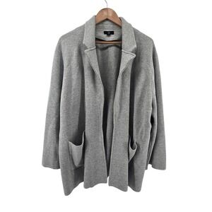 J.Crew Juliette Blazer Women 3X Grey Sweater Jacket Merino Wool Cotton Blend 365